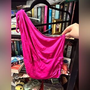 Pink Anthropologie one shoulder top